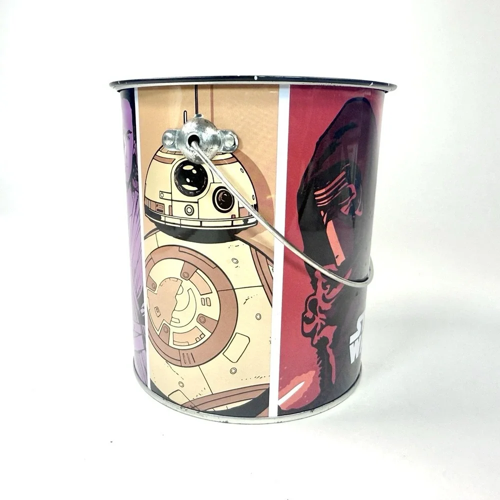 Star Wars Force Awakens Metal Treat Bucket Pail Halloween Tin w Lid Disney